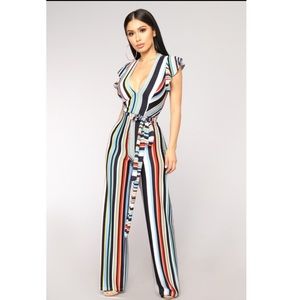 Bazaar Stripped Jumpsuit - Multi